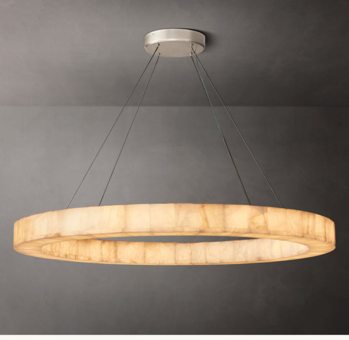 Ultra-Warm Calcite Halo Chandelier
