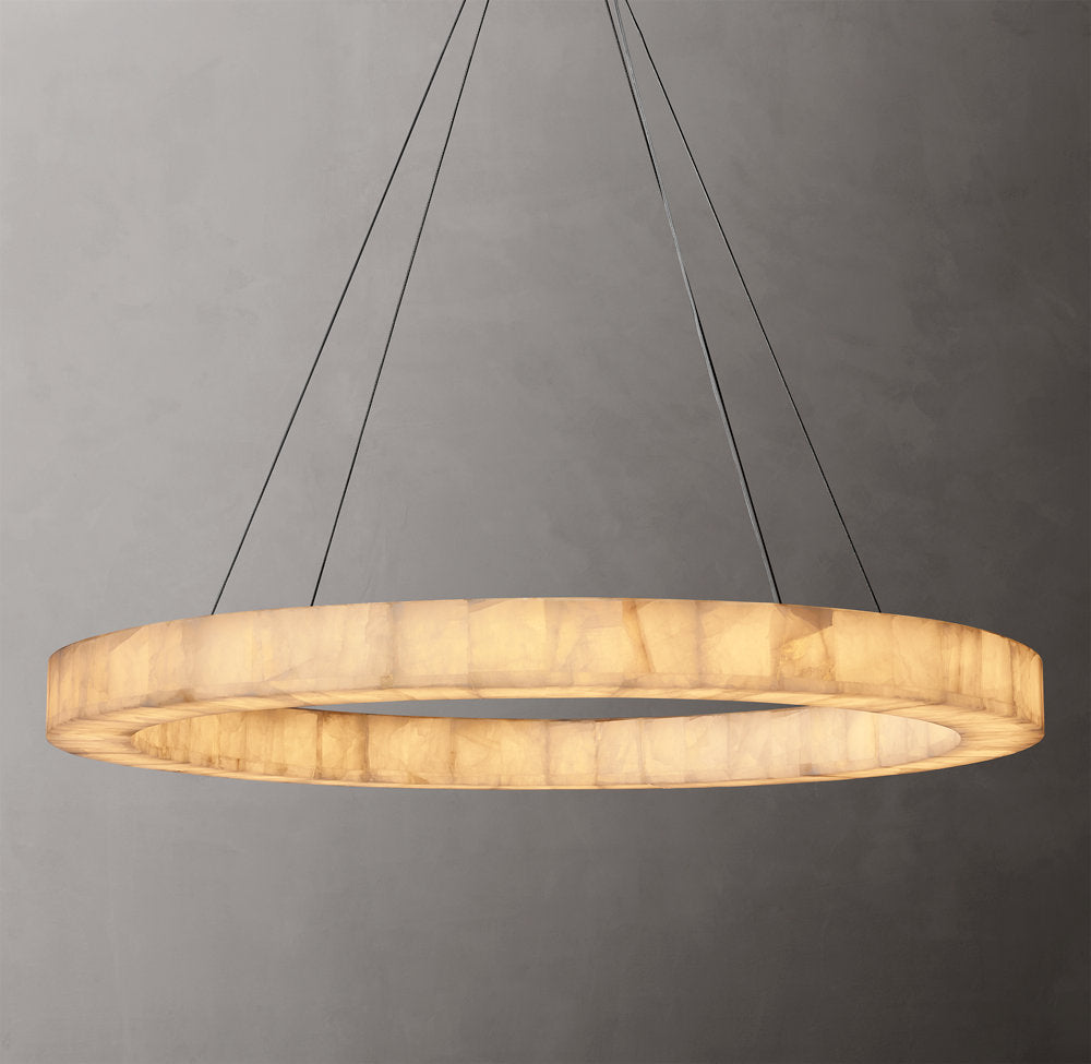 Ultra-Warm Calcite Halo Chandelier