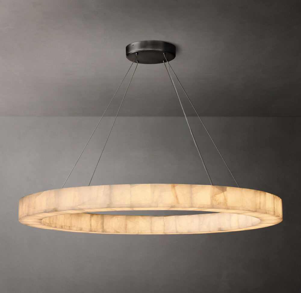 Ultra-Warm Calcite Halo Chandelier