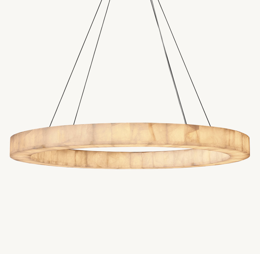 Ultra-Warm Calcite Halo Chandelier