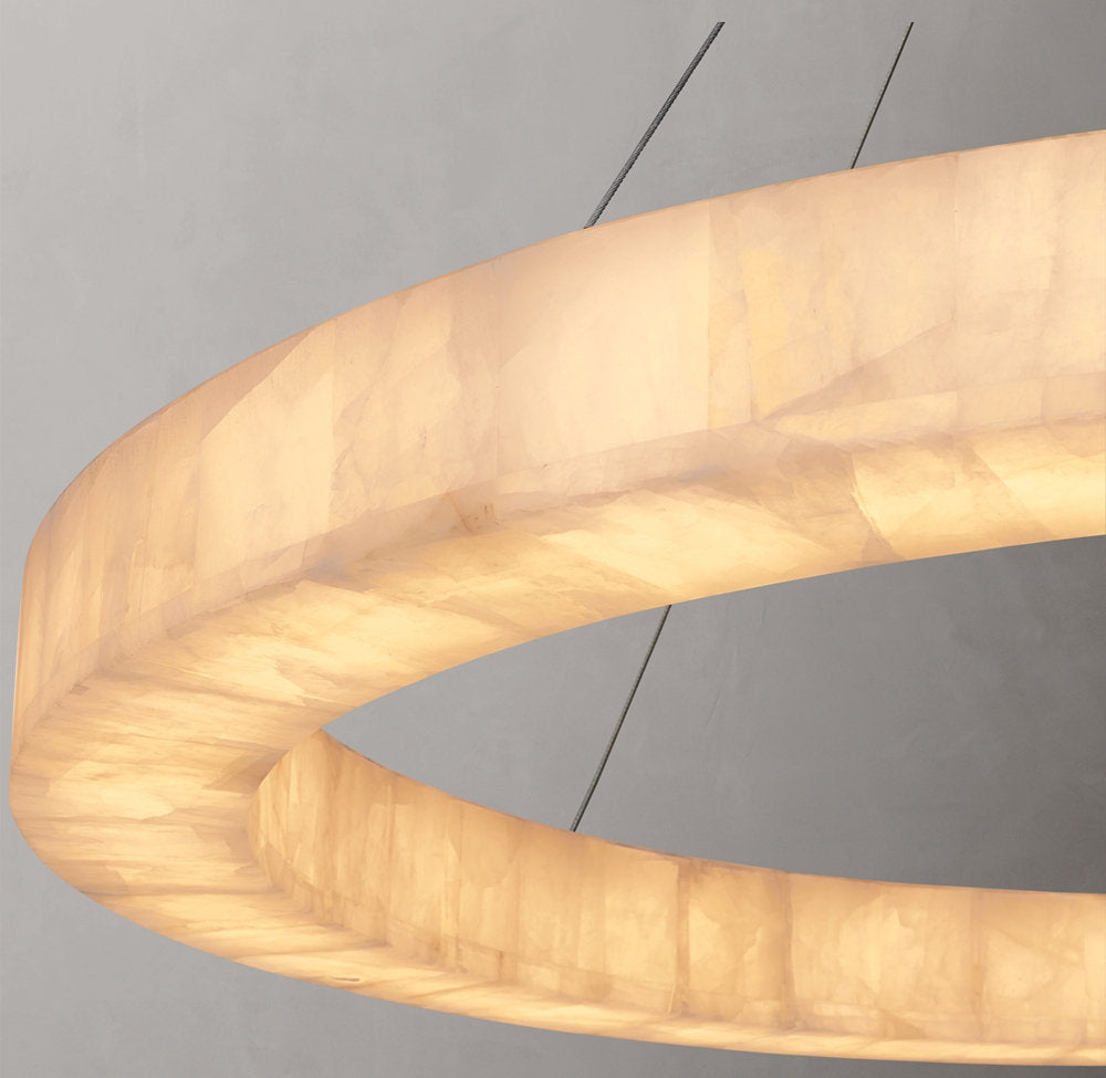 Ultra-Warm Calcite Halo Chandelier