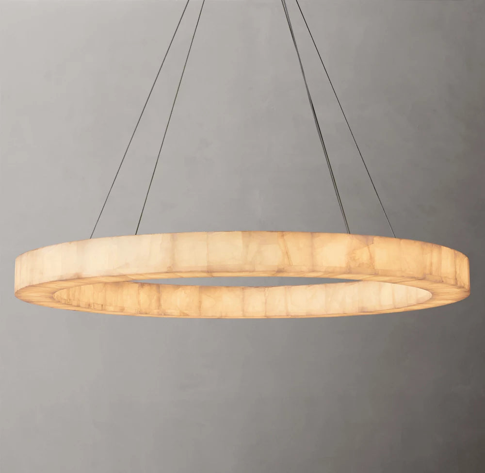 Ultra-Warm Calcite Halo Chandelier