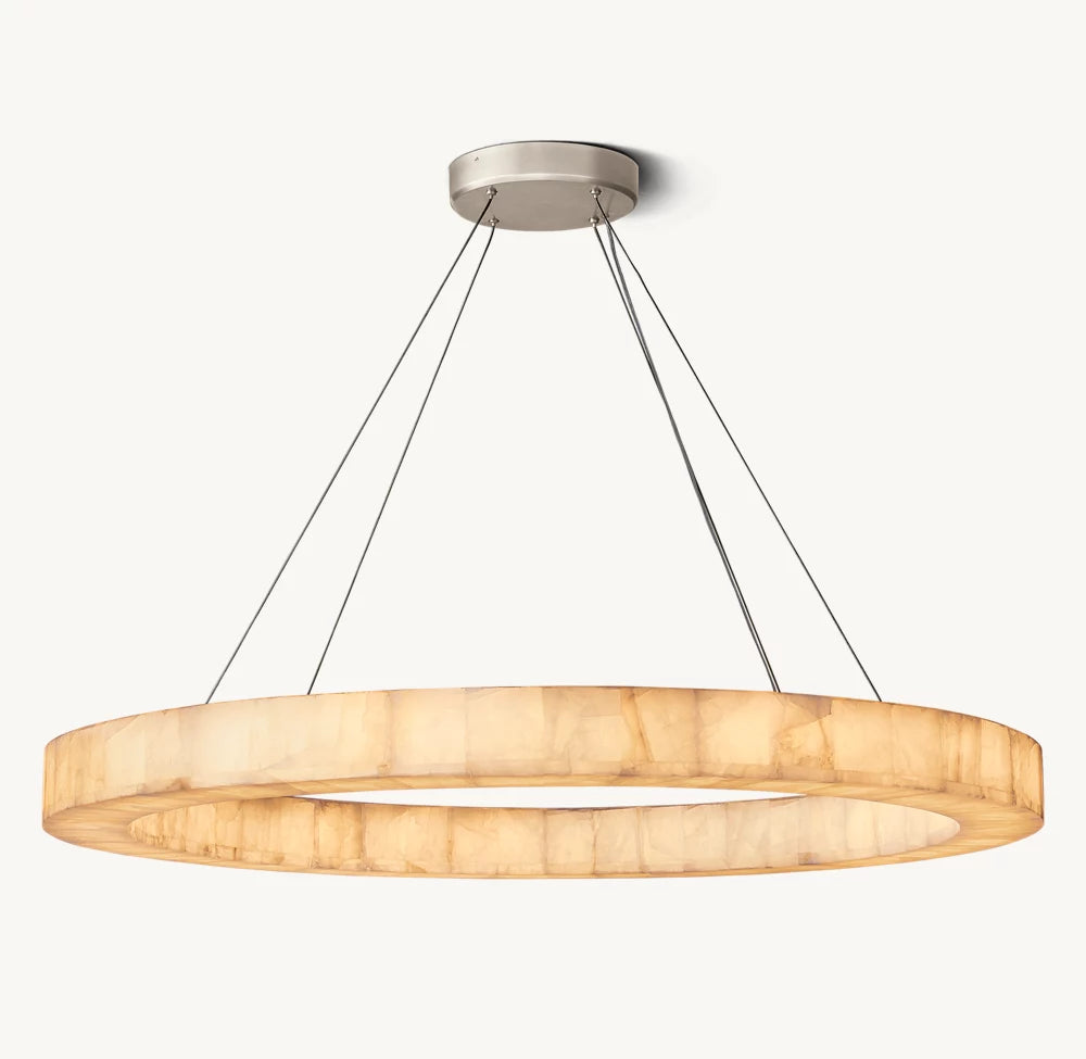 Ultra-Warm Calcite Halo Chandelier