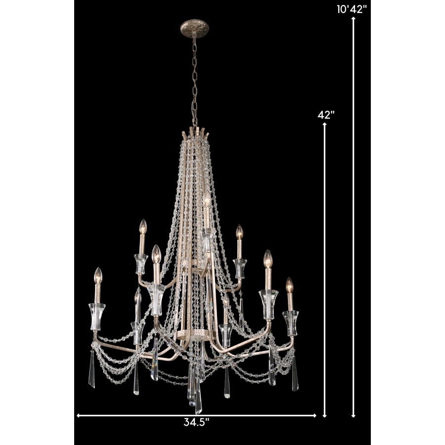 Varaluz Barcelona 9 Light 35" Wide Crystal Chandelier