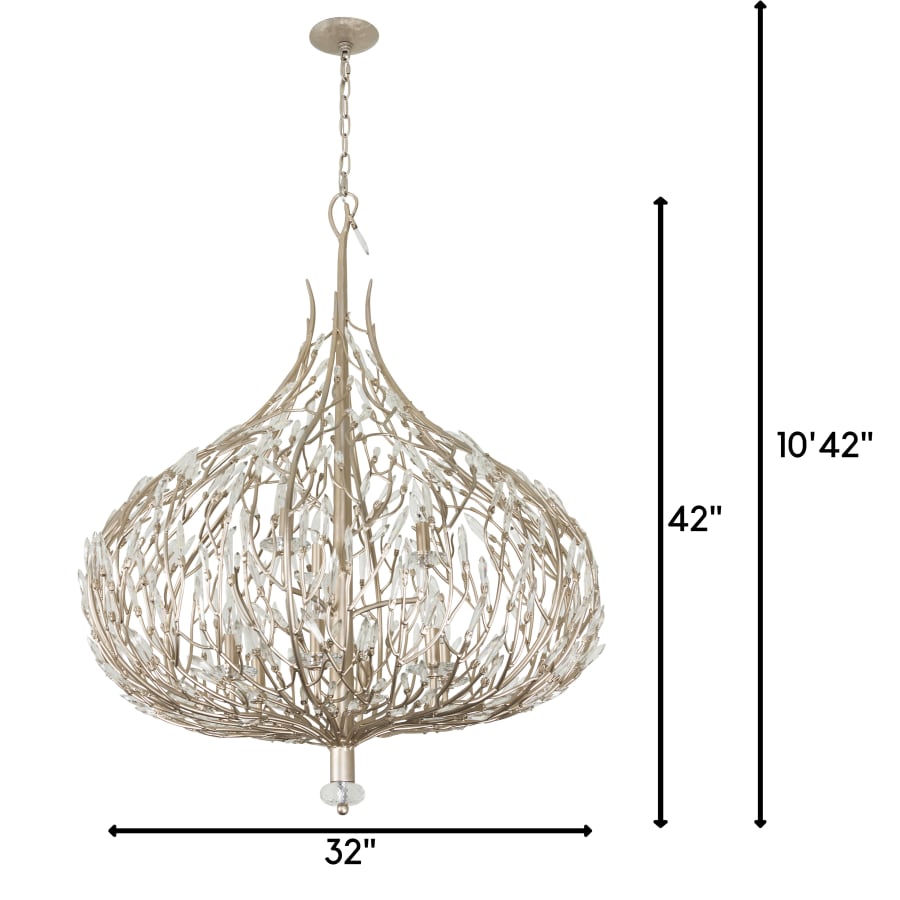 Varaluz Bask 9 Light 32" Wide Crystal Abstract Chandelier