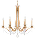 Vesca 29"H x 33"W 6-Light Crystal Chandelier in French Gold