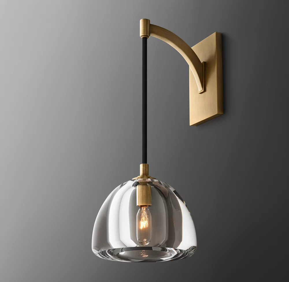 Hemisphers Brass Wall Sconce