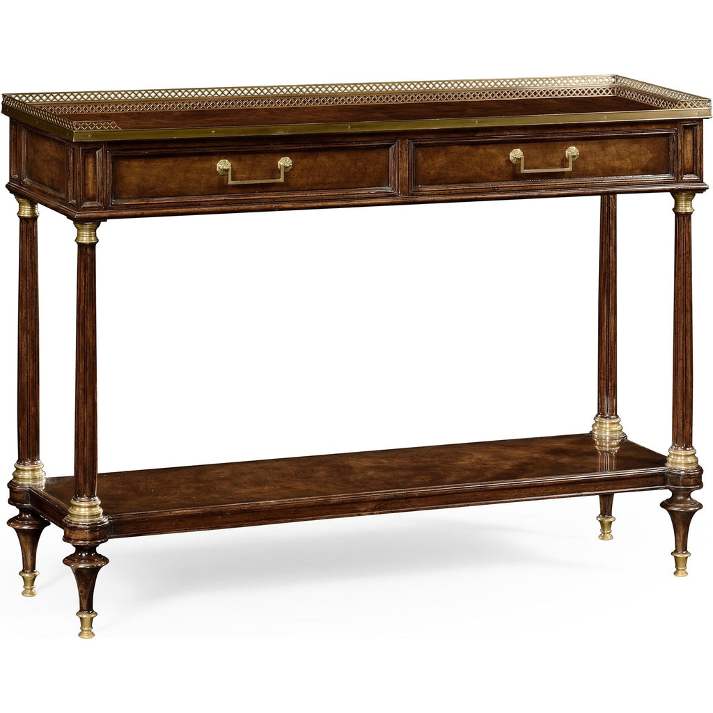Jonathan Charles Brompton French Style Mahogany Console with Brass Gallery (494892-BMA)